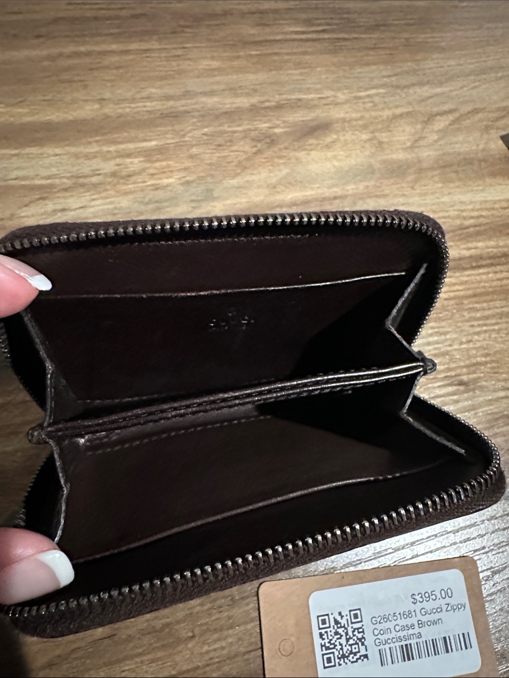 Gucci Brown Guccissima Embossed Leather Zippy Coin Case - Picture 3 of 5